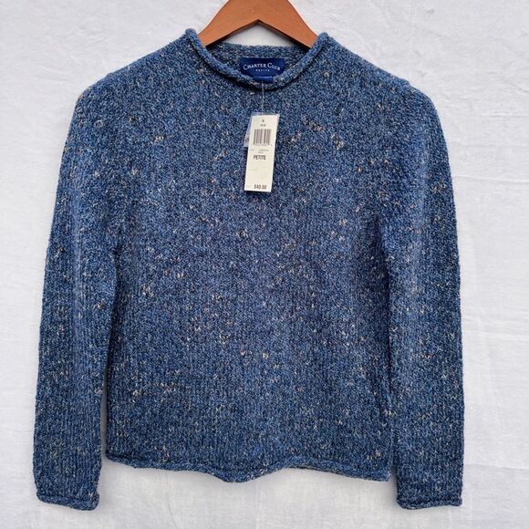 Vintage Charter Club Blue Crew Neck Sweater Size PP - Picture 2 of 10